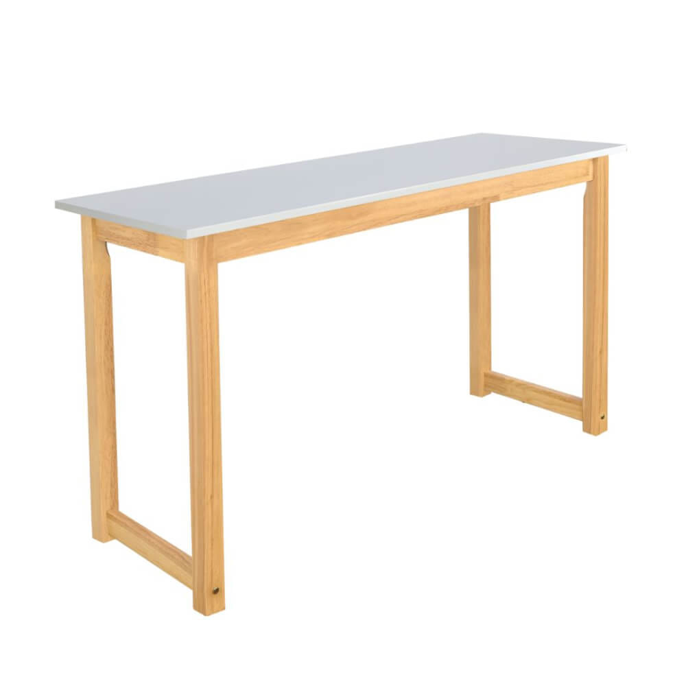 โต๊ะบาร์ไม้ยางพารา Evergreen Furniture TC 120x40x74ซม. สีขาว-สีไม้ธรรมชาติ_0