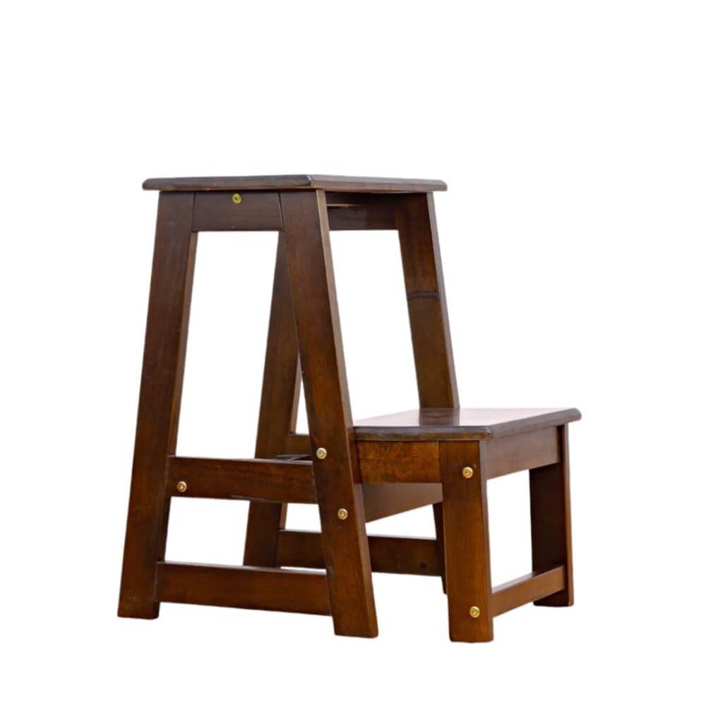บันไดไม้ยางพารา 2 ขั้น Evergreen Furniture SLST-55  40x43x55ซม. สีน้ำตาลเข้ม