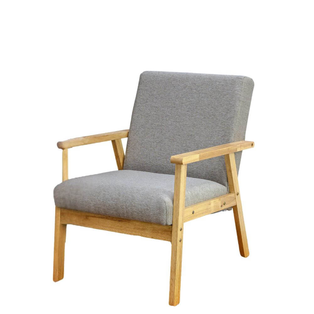 โซฟาไม้ยางพารา 1 ที่นั่ง EVERGREEN FURNITURE S-C-01 74*55*62 สีไม้ธรรมชาติ