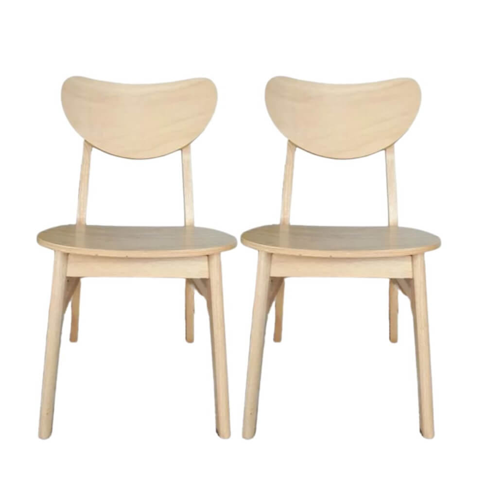 เก้าอี้ทานข้าวไม้ยางพารา  EVERGREEN FURNITURE CB เบาะไม้ 43X53X85 ซม.สีไม้ธรรมชาติ 2ตัว/กล่อง_0