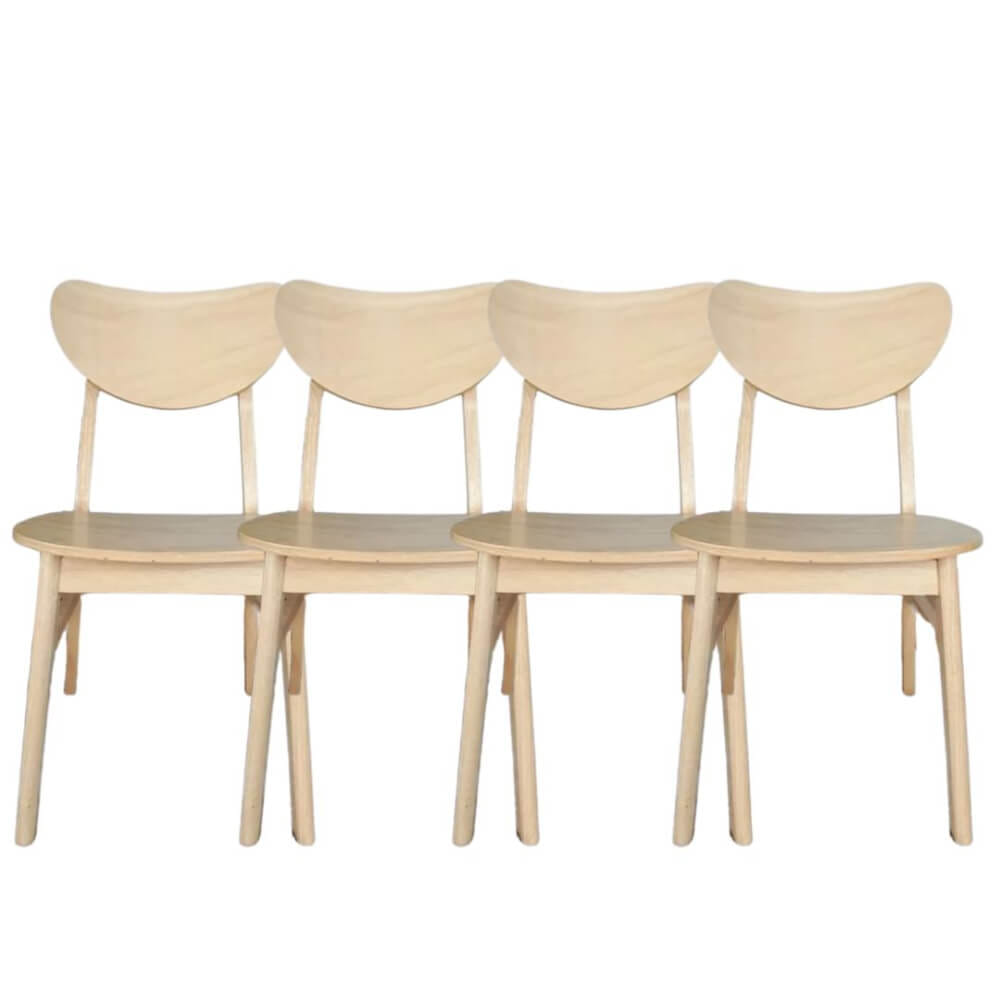 เก้าอี้ทานข้าวไม้ยางพารา  EVERGREEN FURNITURE CB เบาะไม้ 43X53X85 ซม.สีไม้ธรรมชาติ 4ตัว/กล่อง_0