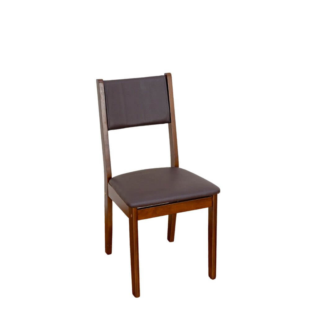 เก้าอี้ทานข้าวไม้ยางพารา EVERGREEN FURNITURE CC1 46X42X89 CM ไม้สีน้ำตาลเข้ม เบาะหนังสีกรม