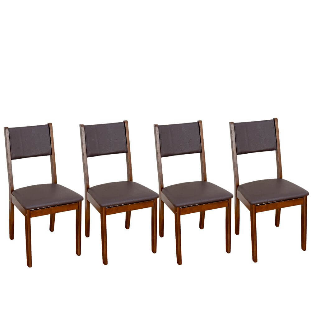 เก้าอี้ทานข้าวไม้ยางพารา EVERGREEN FURNITURE CC1 46X42X89 CM ไม้สีน้ำตาลเข้ม 4 ตัว / กล่อง_0