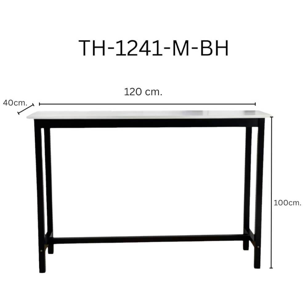 โต๊ะบาร์ไม้ยางพารา Evergreen Furniture TH 120x40x100ซม. สีขาว-สีดำ_1
