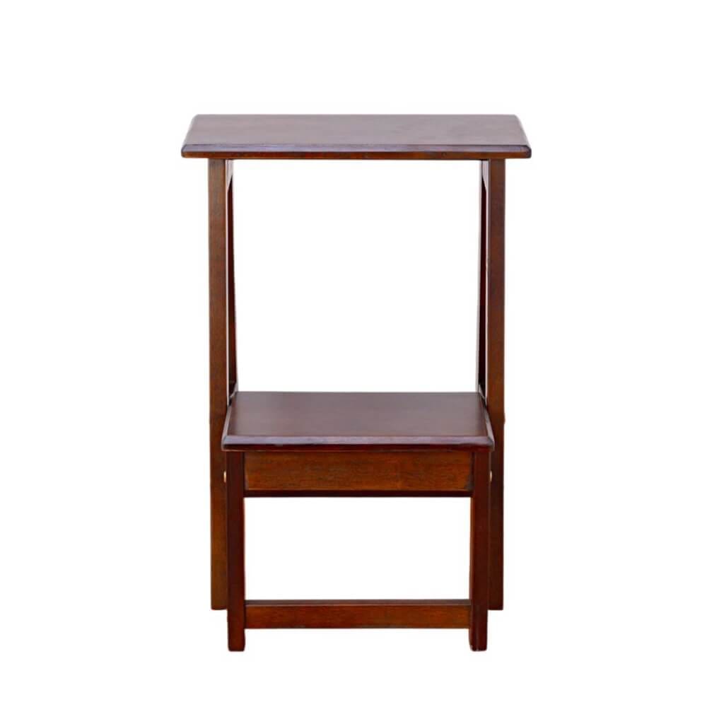 บันไดไม้ยางพารา 2 ขั้น Evergreen Furniture SLST-55  40x43x55ซม. สีน้ำตาลเข้ม_1
