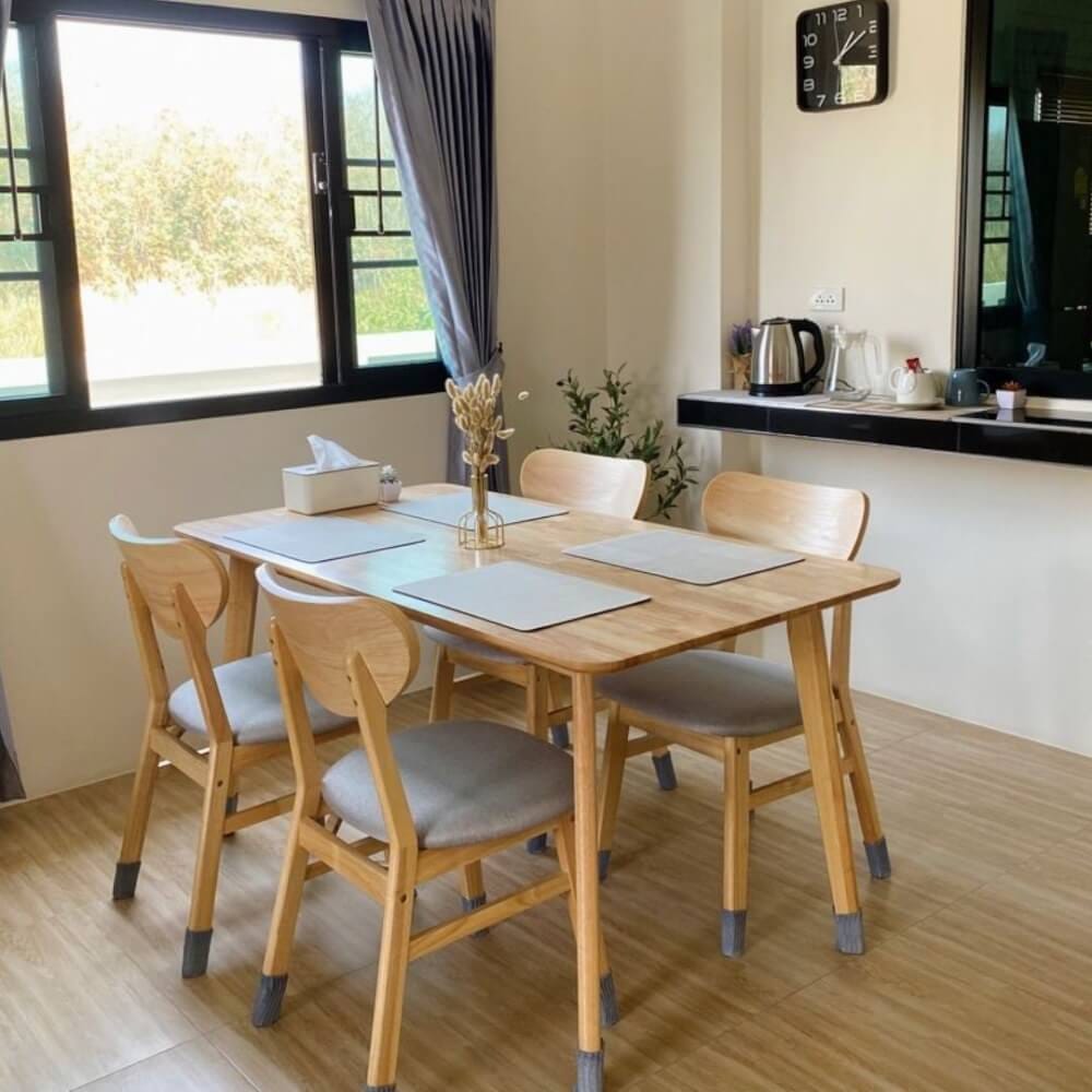 เก้าอี้ทานข้าวไม้ยางพารา  EVERGREEN FURNITURE CB  43X53X85 ซม.สีไม้ธรรมชาติ 4 ตัว / กล่อง_2