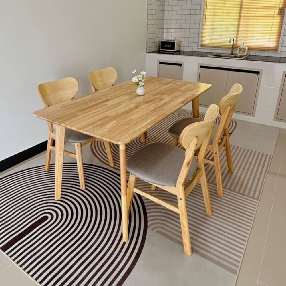 เก้าอี้ทานข้าวไม้ยางพารา  EVERGREEN FURNITURE CB  43X53X85 ซม.สีไม้ธรรมชาติ 4 ตัว / กล่อง_3