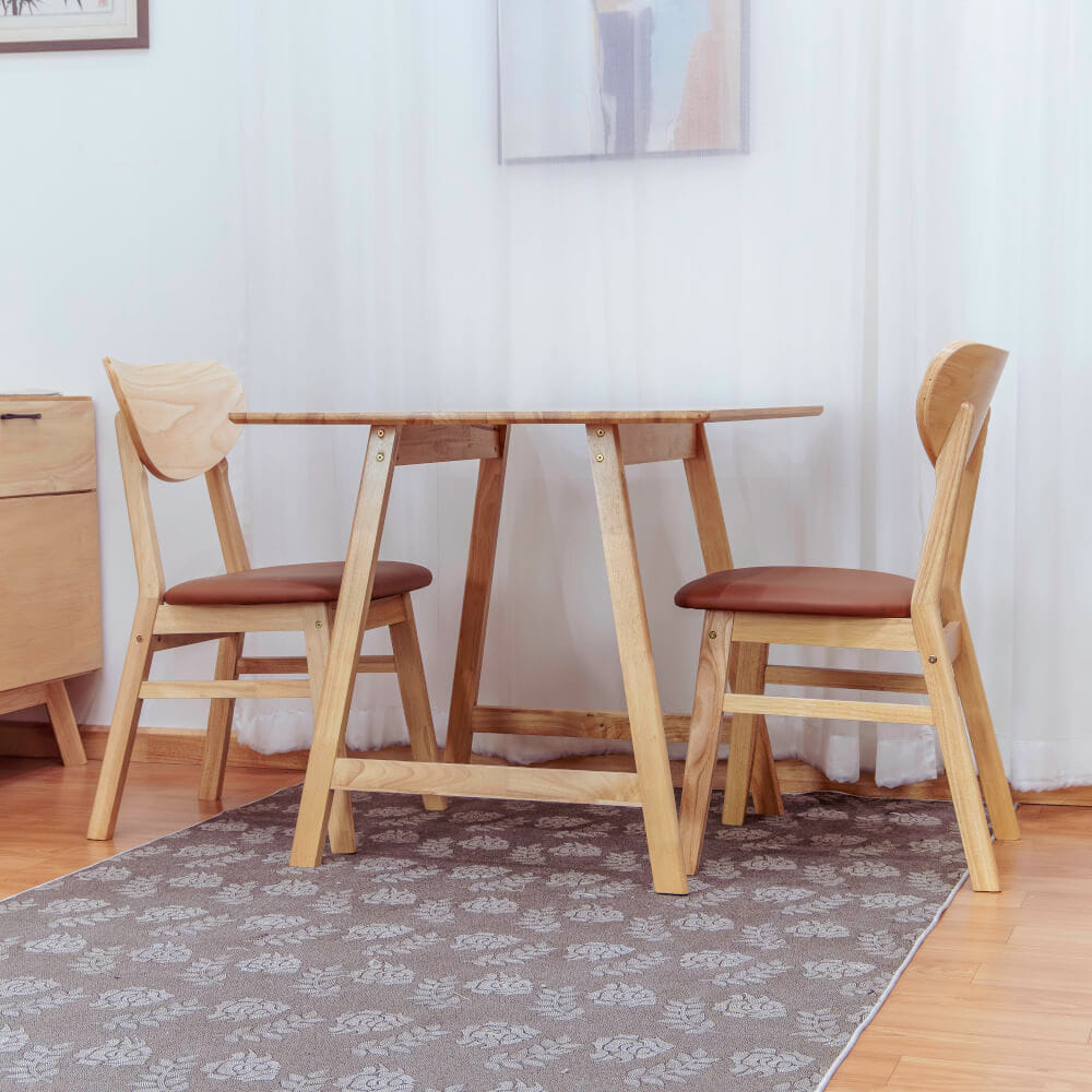 โต๊ะทานอาหารไม้ยางพารา Evergreen Furniture MDT-8080-F+ 80x80x74ซม. สีน้ำตาลธรรมชาติ_5