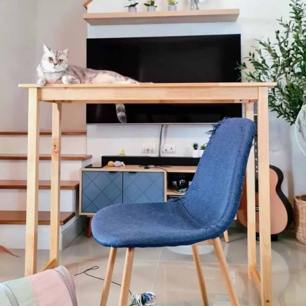 โต๊ะบาร์ไม้ยางพารา Evergreen Furniture TC 120x40x90ซม. สีน้ำตาลธรรมชาติ_3