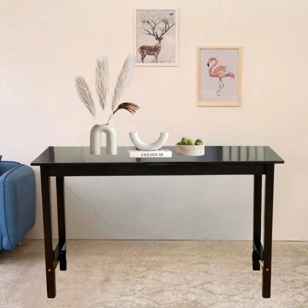 โต๊ะบาร์ไม้ยางพารา Evergreen Furniture TC 120x40x90ซม. สีดำ_4
