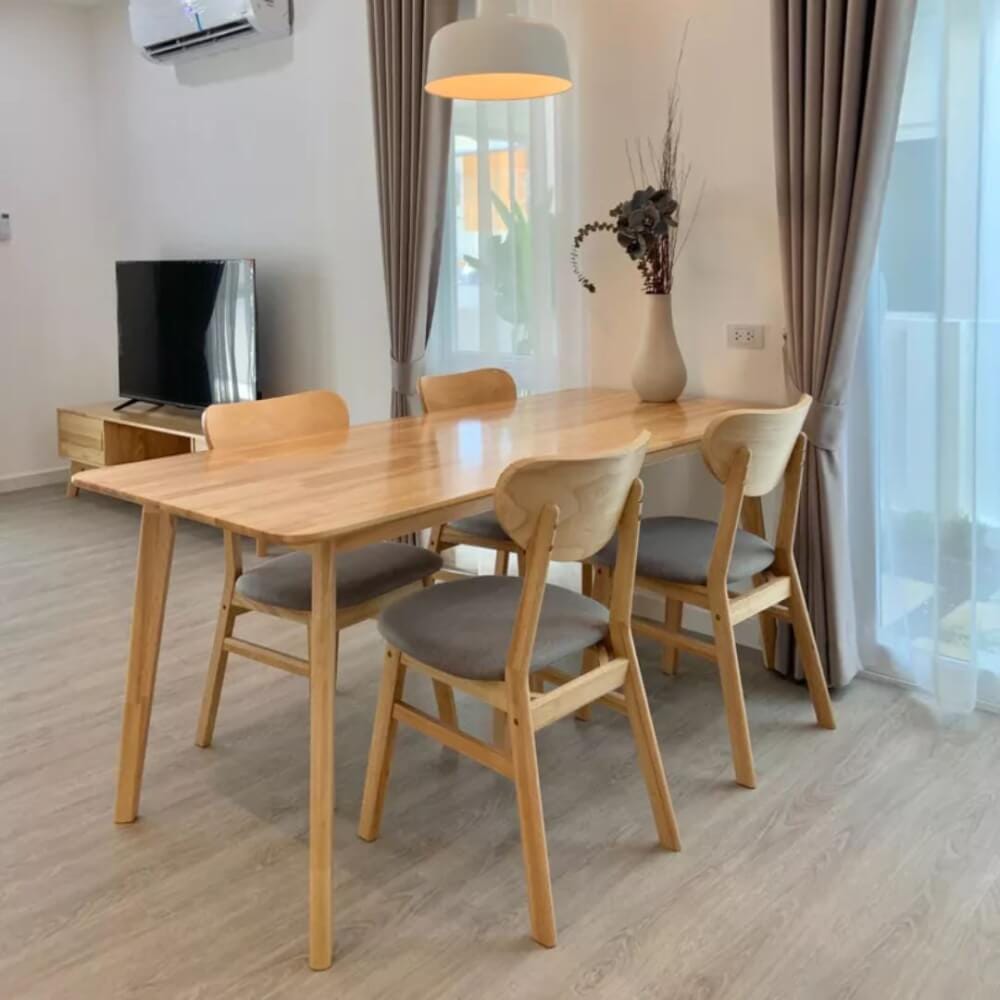 เก้าอี้ทานข้าวไม้ยางพารา  EVERGREEN FURNITURE CB  43X53X85 ซม.สีไม้ธรรมชาติ 4 ตัว / กล่อง_6