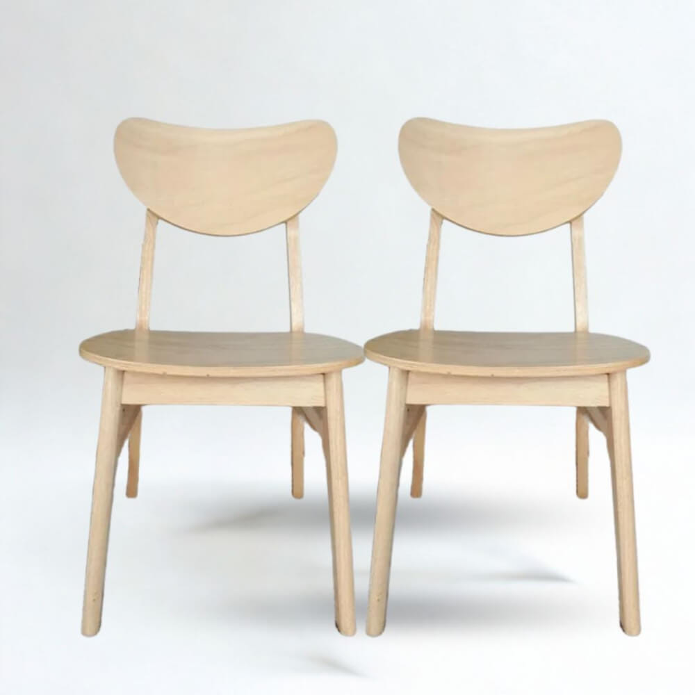 เก้าอี้ทานข้าวไม้ยางพารา  EVERGREEN FURNITURE CB เบาะไม้ 43X53X85 ซม.สีไม้ธรรมชาติ 2ตัว/กล่อง_5