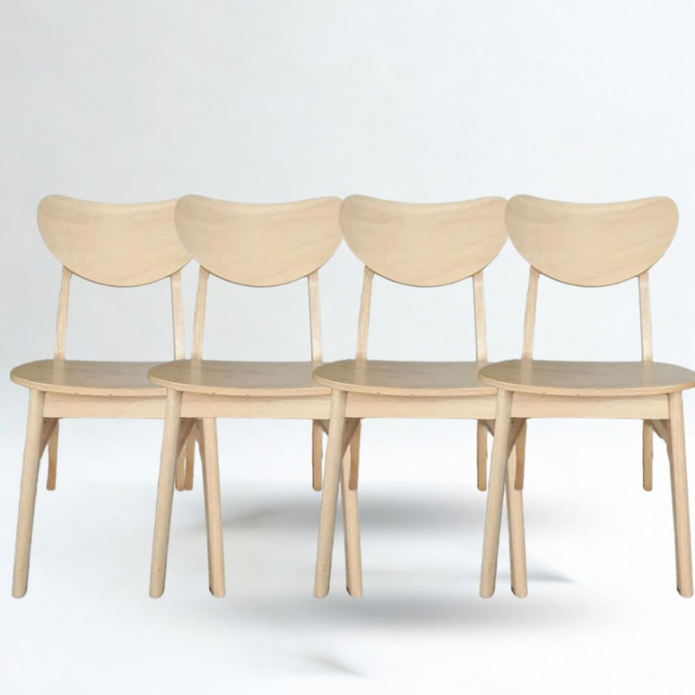 เก้าอี้ทานข้าวไม้ยางพารา  EVERGREEN FURNITURE CB เบาะไม้ 43X53X85 ซม.สีไม้ธรรมชาติ 4ตัว/กล่อง_4