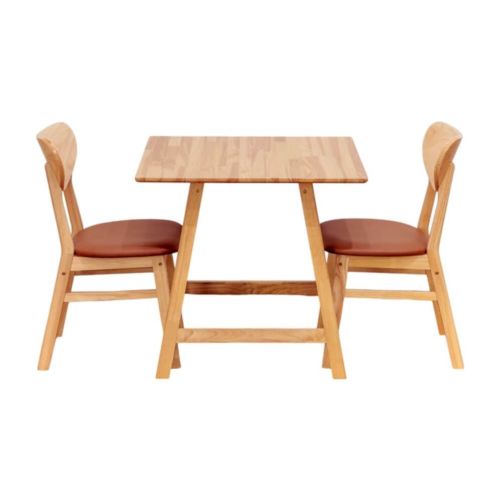 โต๊ะทานอาหารไม้ยางพารา Evergreen Furniture MDT-8080-F+ 80x80x74ซม. สีน้ำตาลธรรมชาติ_3