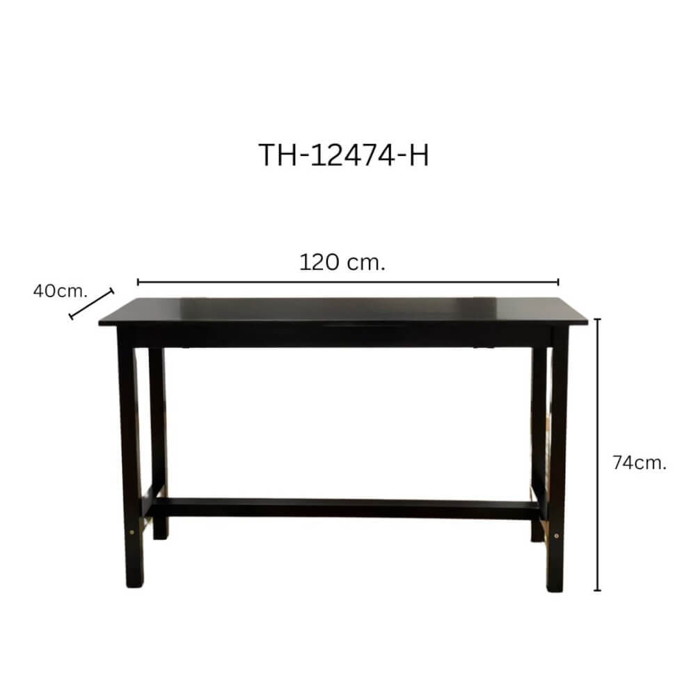โต๊ะบาร์ไม้ยางพารา Evergreen Furniture TH 120x40x74ซม. สีดำ_1