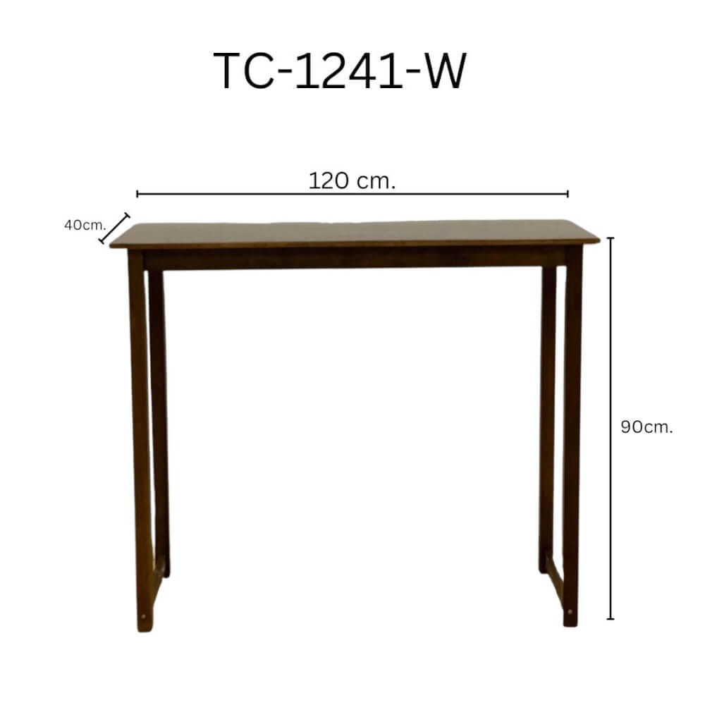 โต๊ะบาร์ไม้ยางพารา Evergreen Furniture TC 120x40x100ซม. สีน้ำตาลเข้ม_1