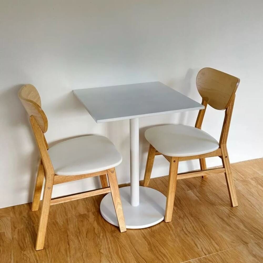 โต๊ะเหลี่ยมฐานกลม EVERGREEN FURNITURE CT 60X60X74ซม.  สีขาว_1