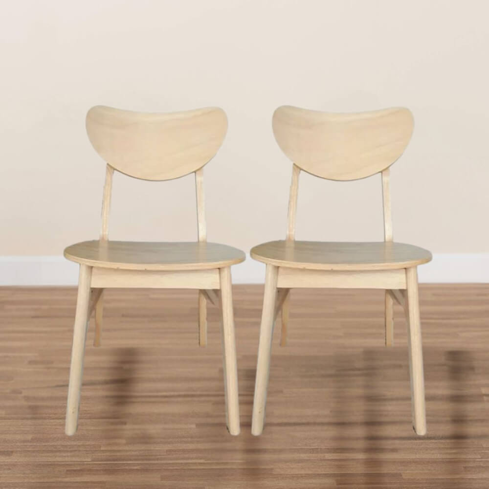 เก้าอี้ทานข้าวไม้ยางพารา  EVERGREEN FURNITURE CB เบาะไม้ 43X53X85 ซม.สีไม้ธรรมชาติ 2ตัว/กล่อง_2