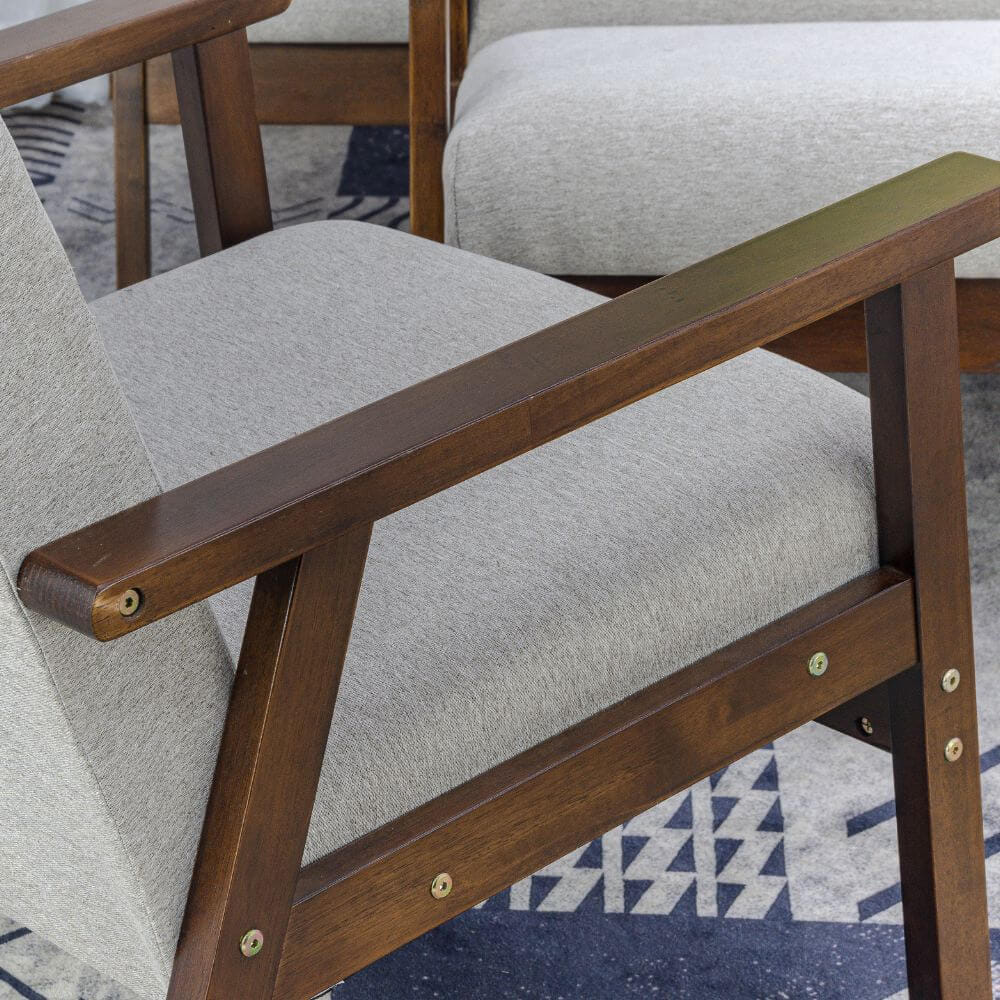 โซฟาไม้ยางพารา 2 ที่นั่ง EVERGREEN FURNITURE S-C-02 100*62*72 ไม้สีน้ำตาลเข้ม เบาะผ้า_1