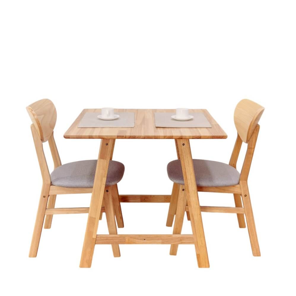 โต๊ะทานอาหารไม้ยางพารา Evergreen Furniture MDT 80x80x74  สีน้ำตาลธรรมชาติ _2