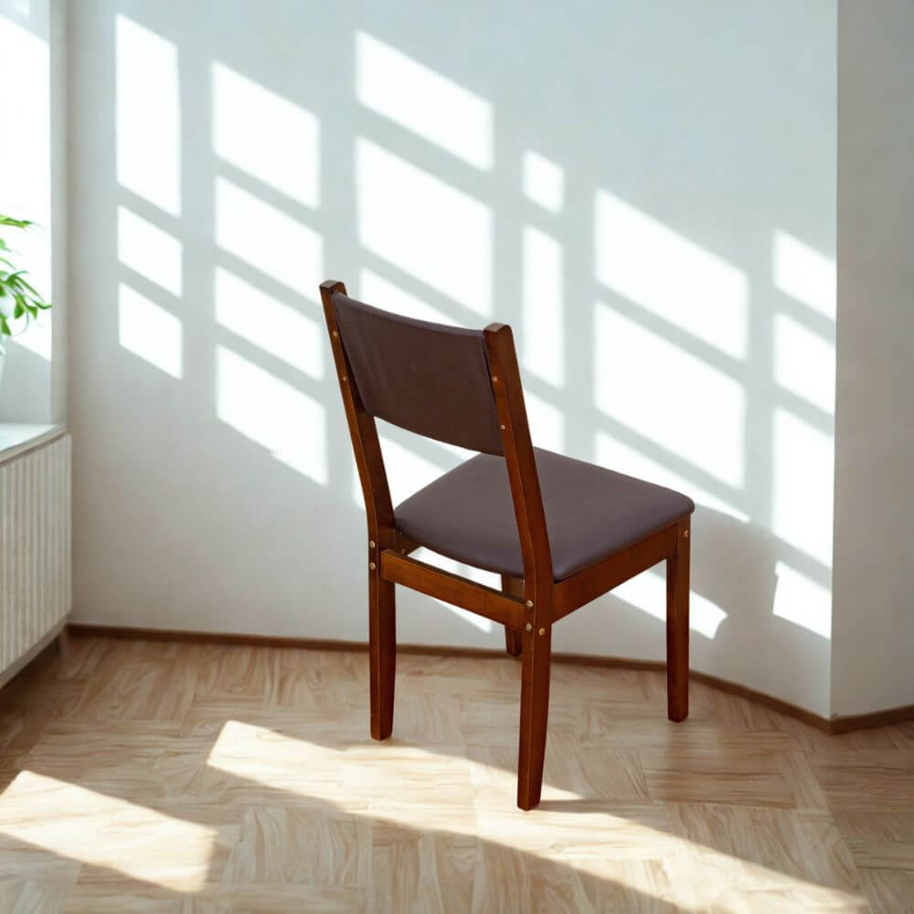 เก้าอี้ทานข้าวไม้ยางพารา EVERGREEN FURNITURE CC1 46X42X89 CM ไม้สีน้ำตาลเข้ม 4 ตัว / กล่อง_2