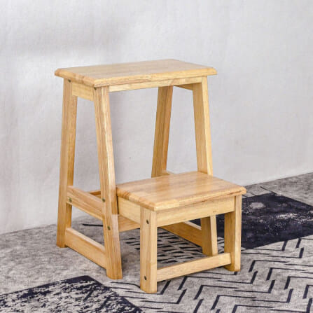 บันไดไม้ยางพารา 2 ขั้น ประกอบส่ง Evergreen Furniture SLST-55  40x43x55ซม. สีไม้ธรรมชาติ_4