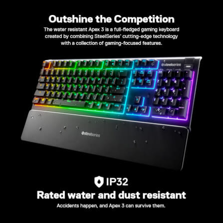 คีย์บอร์ดเกมมิ่ง STEELSERIES APEX 3 ไฟ RGB_2