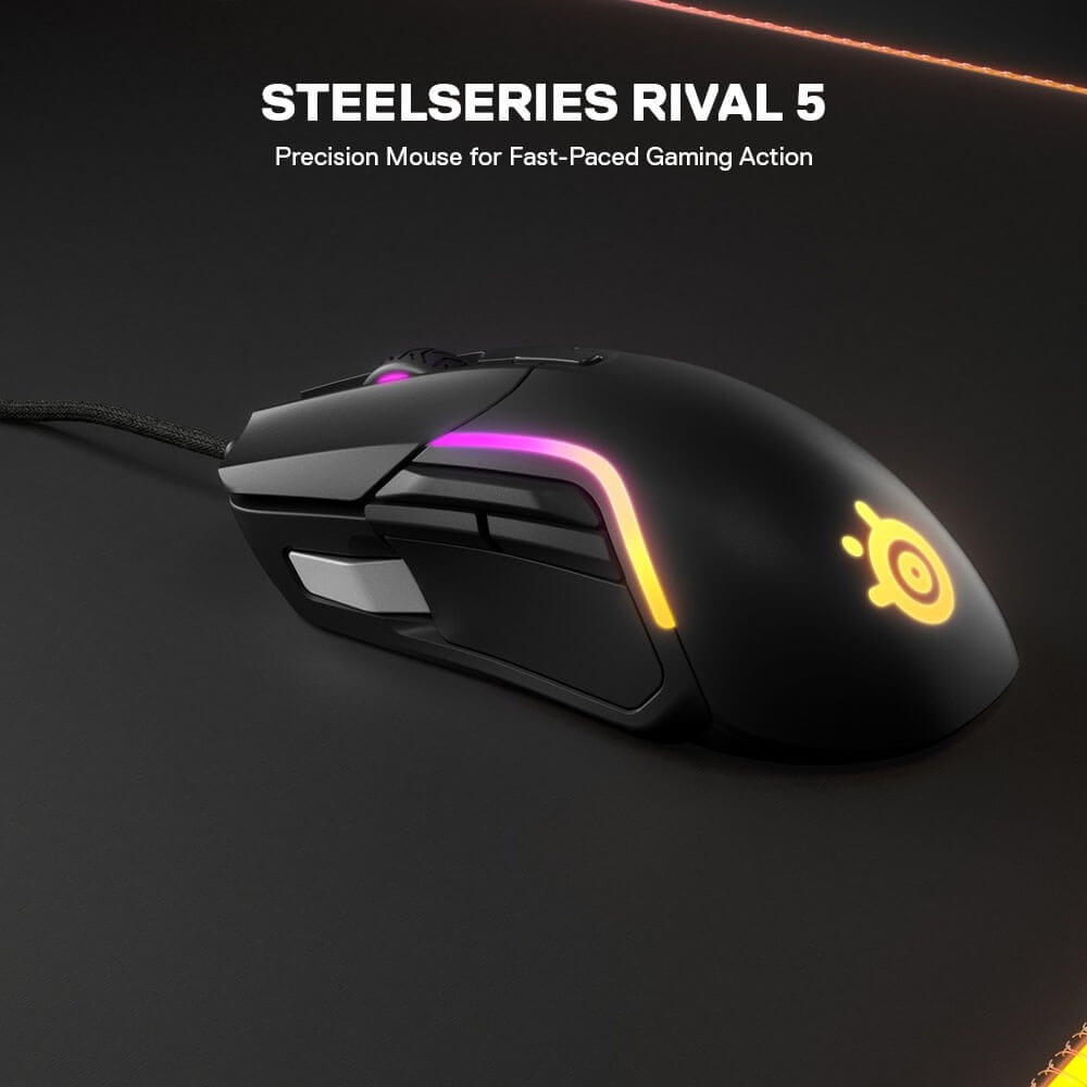 เมาส์เกมมิ่ง STEELSERIES RIVAL 5 สีดำ_1