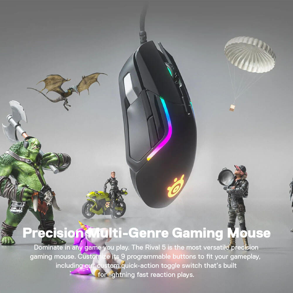เมาส์เกมมิ่ง STEELSERIES RIVAL 5 สีดำ_2