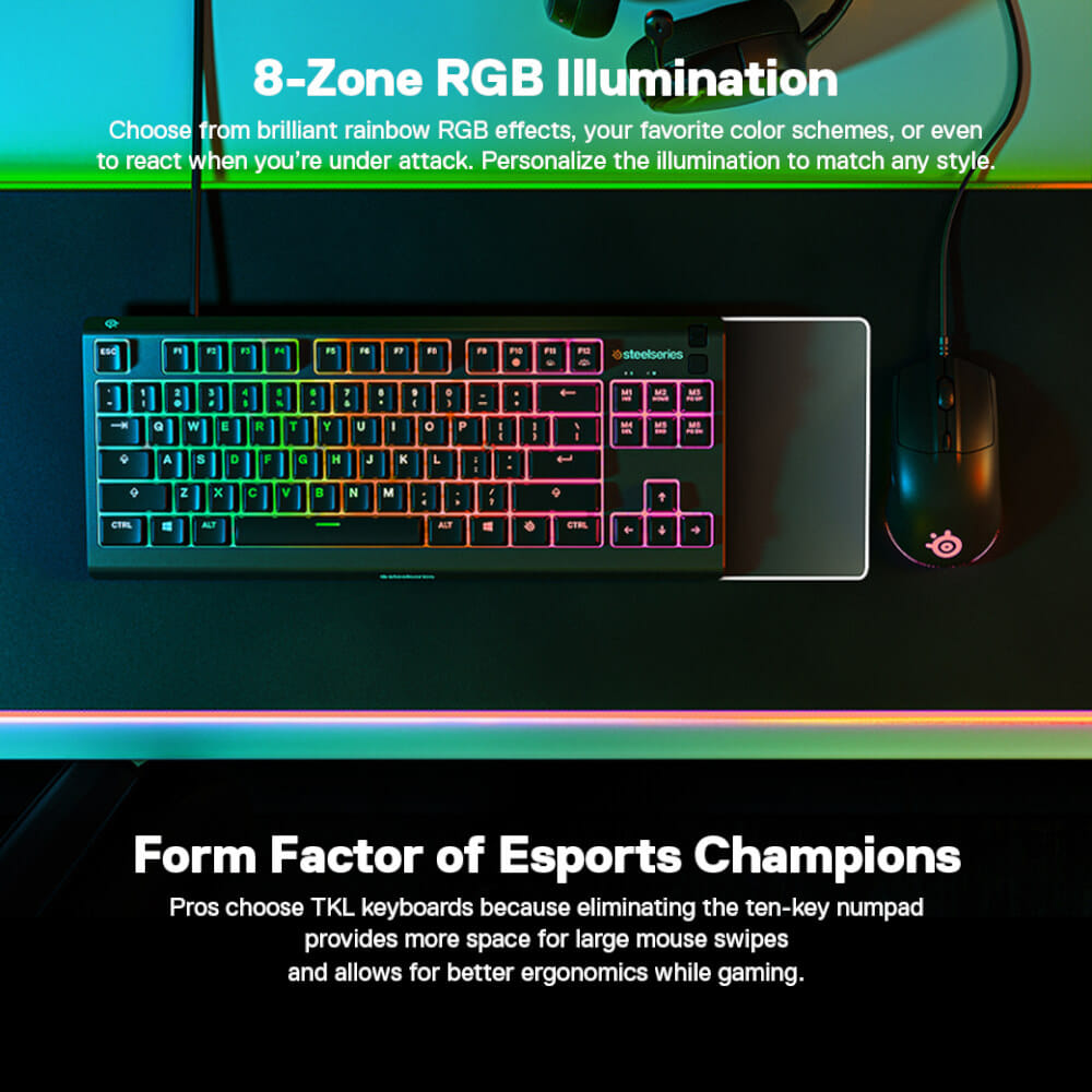 คีย์บอร์ดเกมมิ่ง STEELSERIES APEX 3 TKL สีม่วง_3