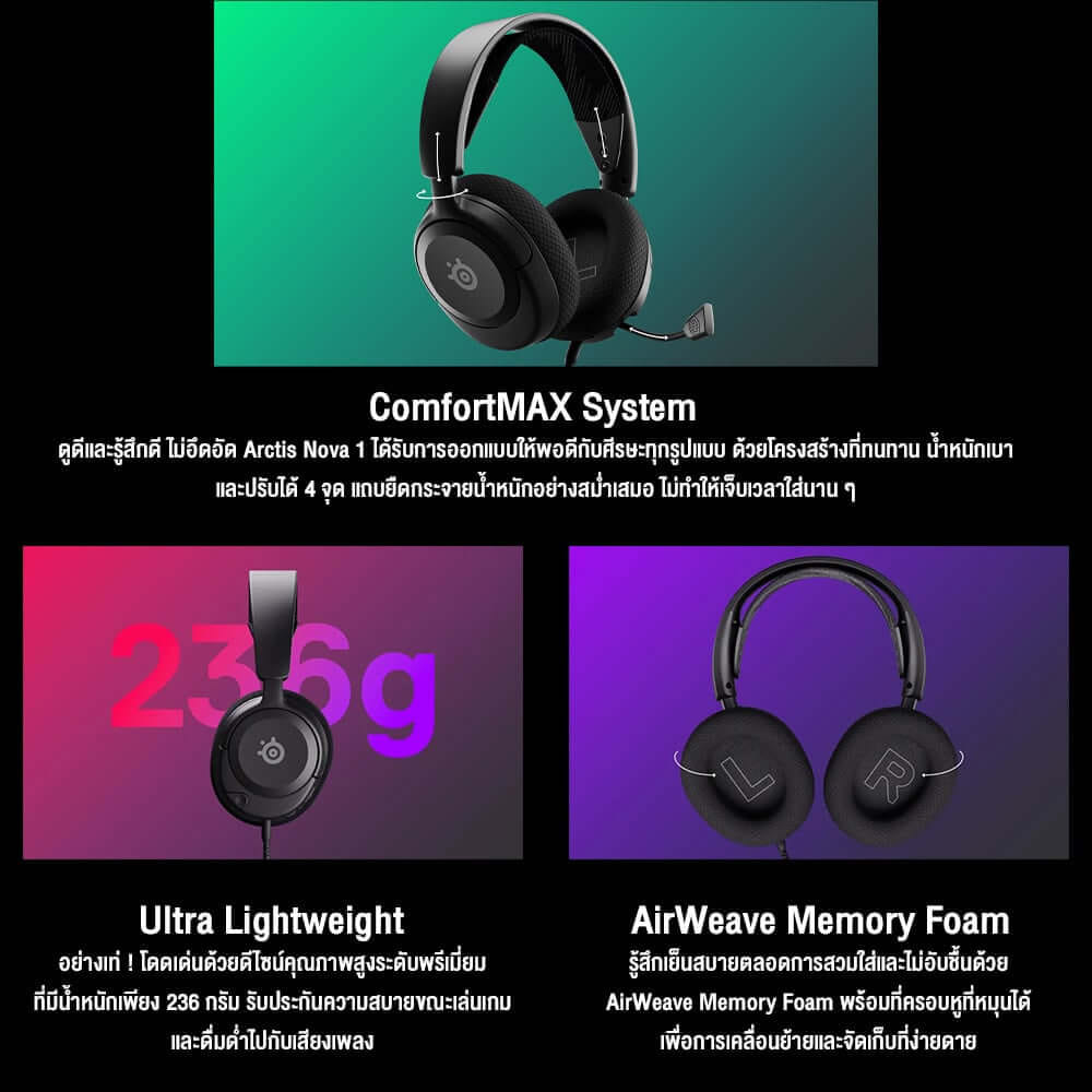 หูฟังเกมมิ่ง STEELSERIES ARCTIS NOVA 1P FOR PLAYSTATION สีดำ_4