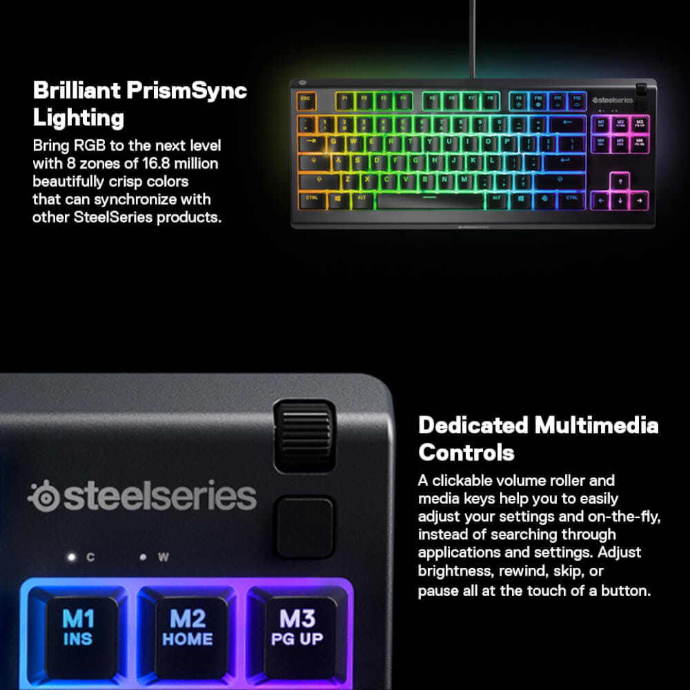 คีย์บอร์ดเกมมิ่ง STEELSERIES APEX 3 TKL สีม่วง_5