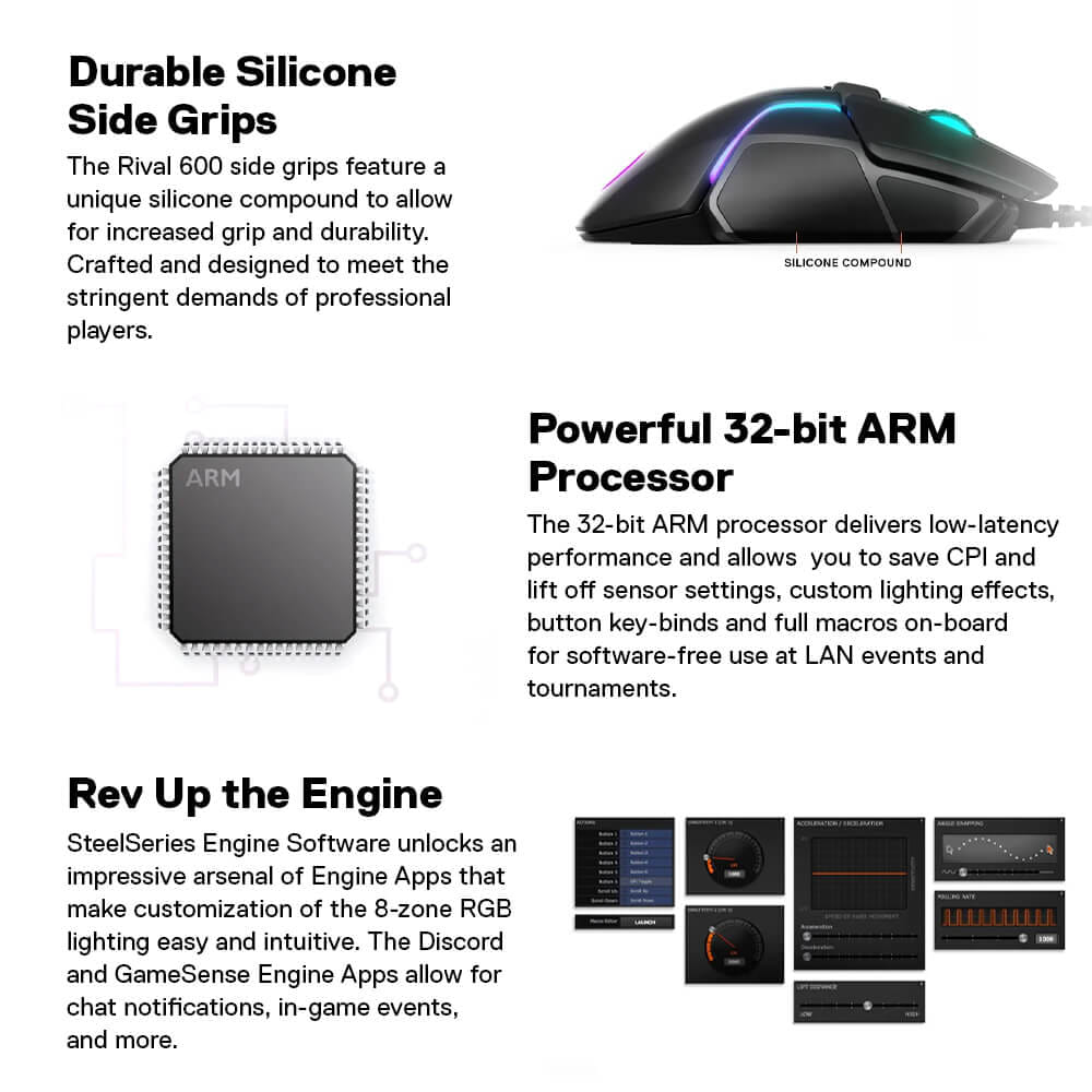 เมาส์เกมมิ่ง STEELSERIES RIVAL 600 สีดำ_6