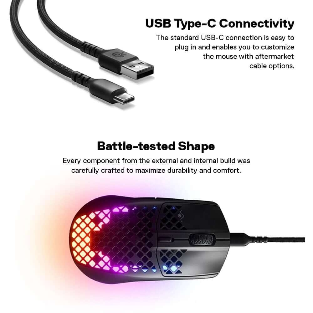 เมาส์เกมมิ่ง STEELSERIES AEROX 3 สีดำ_6