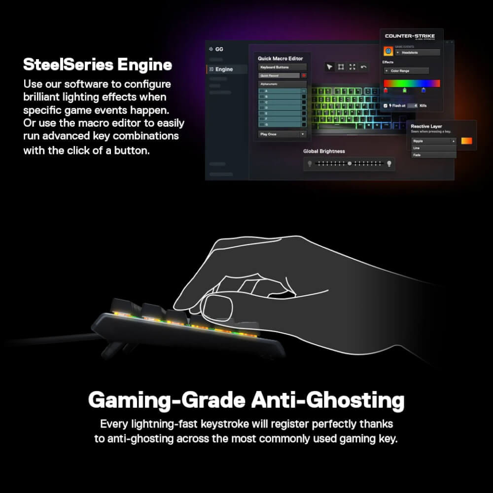 คีย์บอร์ดเกมมิ่ง STEELSERIES APEX 3 TKL สีม่วง_6