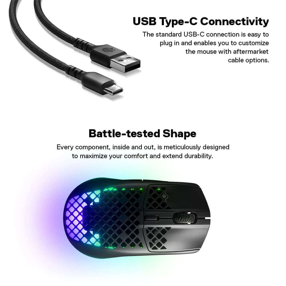 เมาส์เกมมิ่งไร้สาย STEELSERIES AEROX 3 สีขาว_7