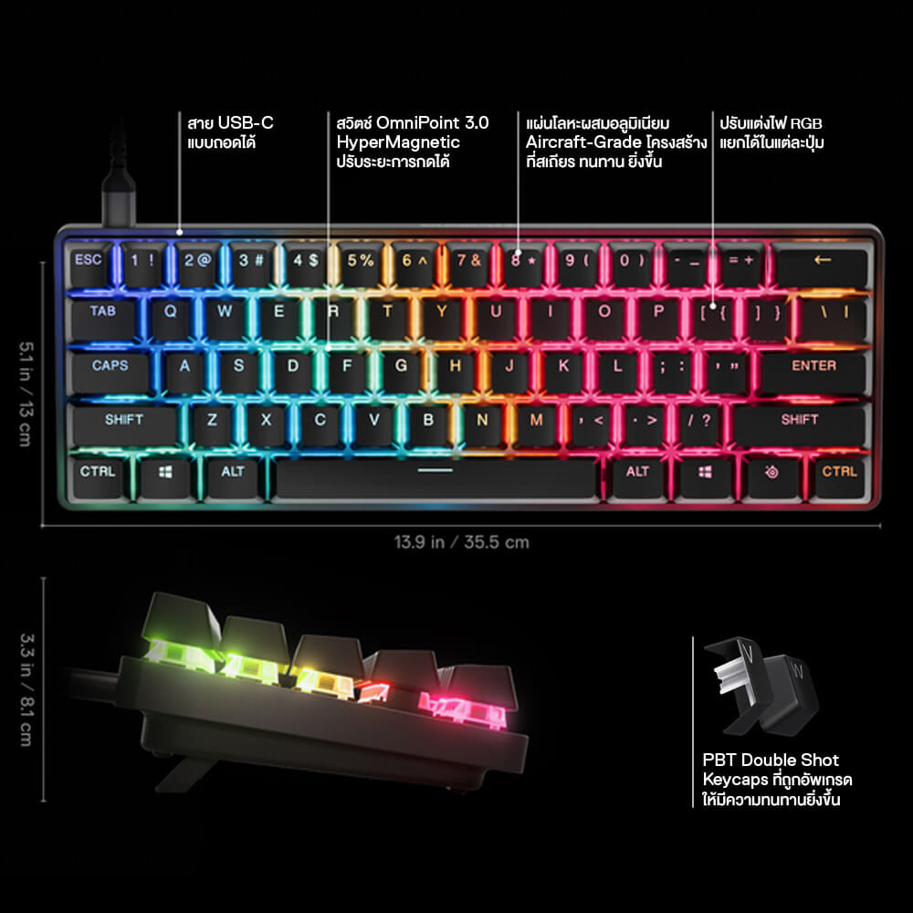 คีย์บอร์ดเกมมิ่ง STEELSERIES APEX PRO MINI GEN 3_8