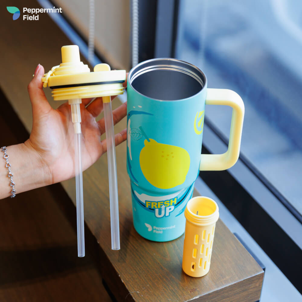 PEPPERMINT FIELD LIMITED EDITION แก้วน้ำเก็บความเย็น ลาย FRESH UP ขนาด 900ML_4