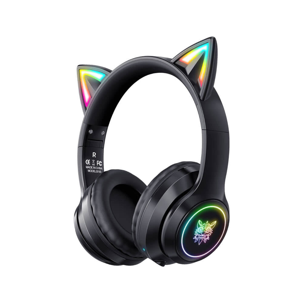 หูฟังเกมมิ่งไร้สาย ONIKUMA B90 RGB CAT EAR WIRELESS GAMING HEADSET - สีดำ