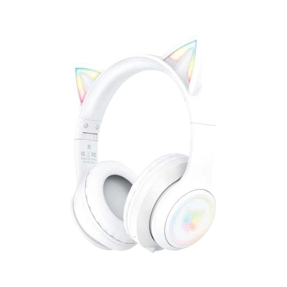 หูฟังเกมมิ่งไร้สาย ONIKUMA B90 RGB CAT EAR WIRELESS GAMING HEADSET - สีขาว_0