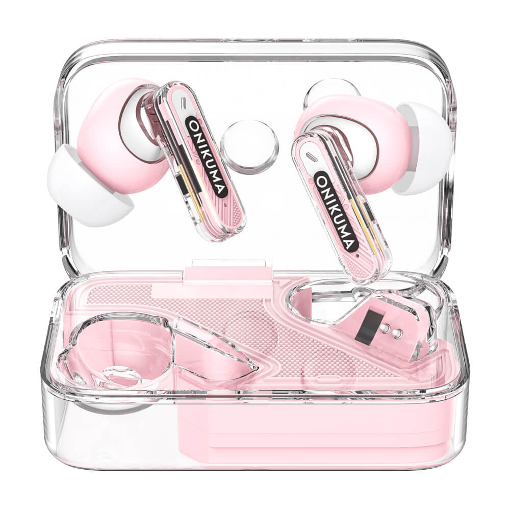หูฟังเกมมิ่งไร้สาย ONIKUMA T5 IN-EAR BLUETOOTH EARPHONE - สีชมพู