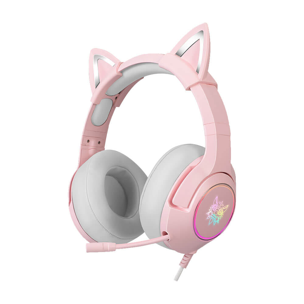 หูฟังเกมมิ่ง ONIKUMA K9 CAT EARS GAMING HEADSET - สีชมพู (7.1)