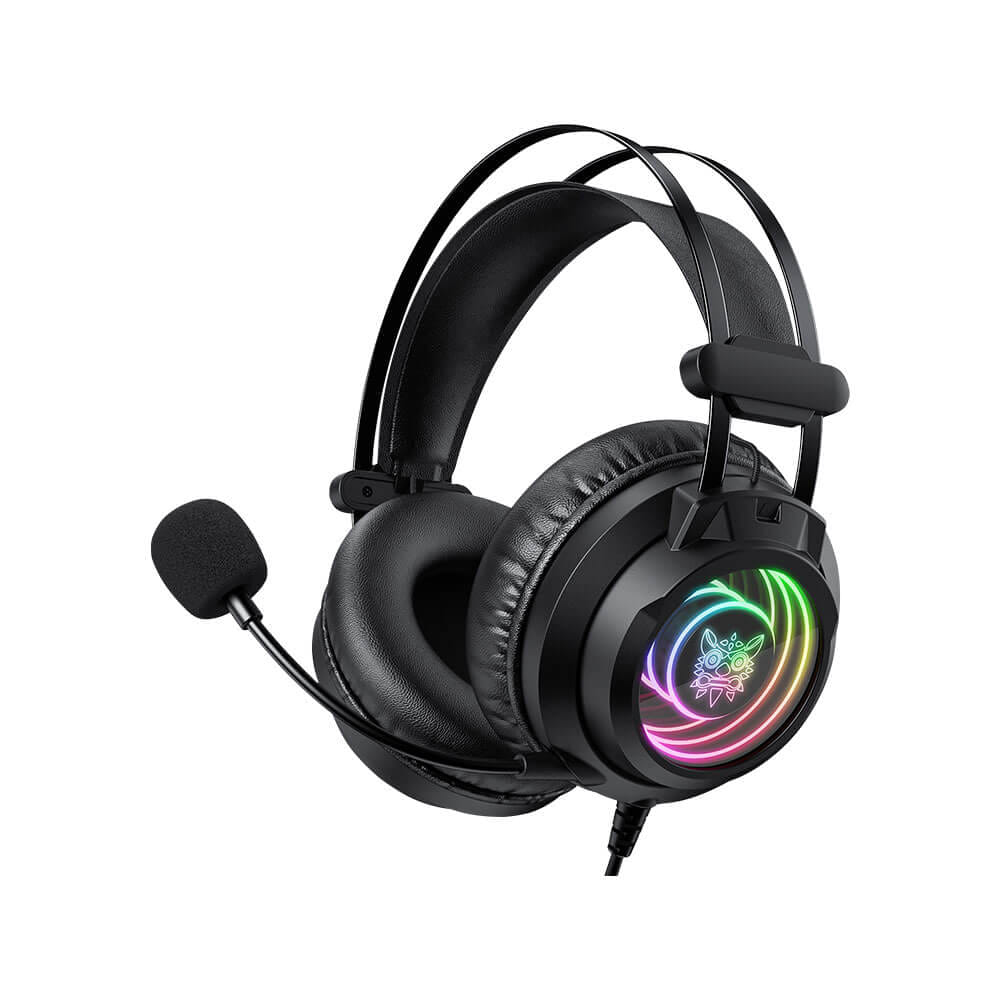 หูฟังเกมมิ่ง ONIKUMA X80 ABYSSAL MIRROR 7.1 VIRTUAL SURROUND เอฟเฟกต์แสงไฟ RGB - สีดำ_0