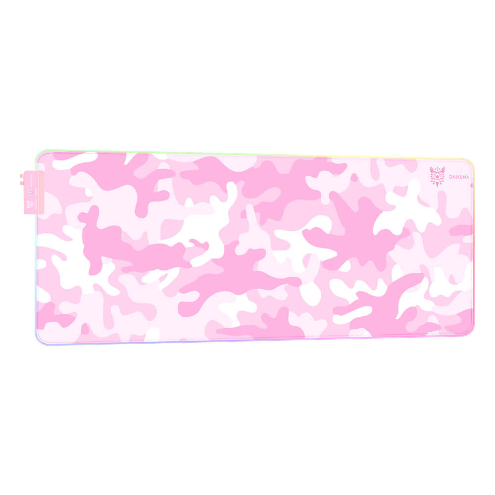 แผ่นรองเมาส์เกมมิ่ง ONIKUMA MP005 RGB GAMING MOUSEPAD ขนาด 800 X 300 X 4 มม. - สีชมพู