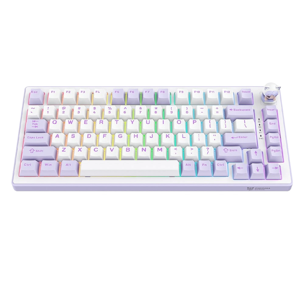 คีย์บอร์ดเกมมิ่งไร้สาย ONIKUMA MT707 82-KEY - ม่วง