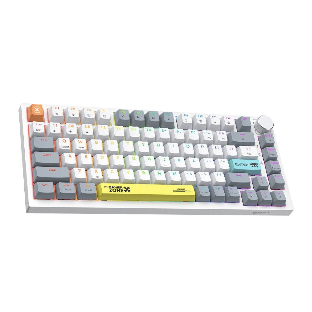 คีย์บอร์ดเกมมิ่งไร้สาย ONIKUMA G52 82-KEYS - ขาว