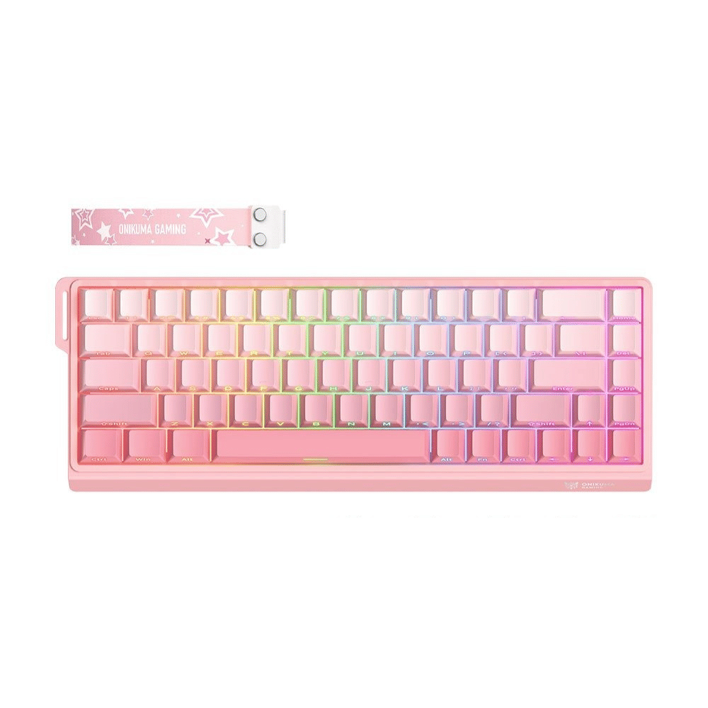 คีย์บอร์ดเกมมิ่งไร้สาย ONIKUMA G69 68-KEY - ชมพู
