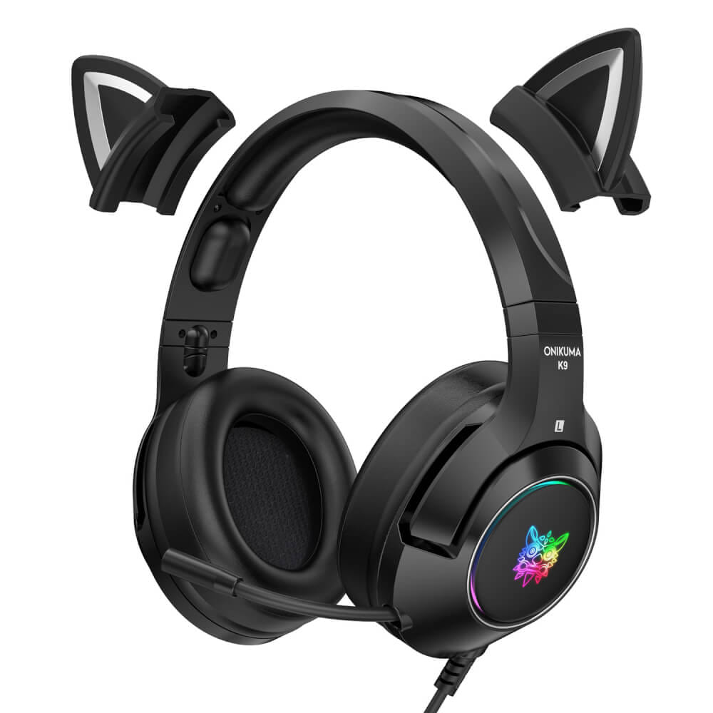 หูฟังเกมมิ่ง ONIKUMA K9 CAT EARS GAMING HEADSET - สีดำ (3.5)_1