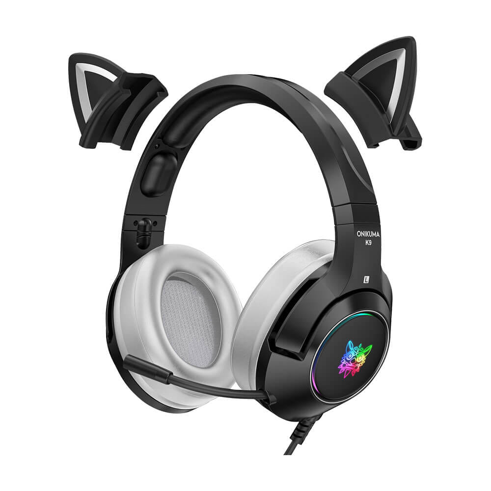 หูฟังเกมมิ่ง ONIKUMA K9 CAT EARS GAMING HEADSET - POWER HONOR BLACK (7.1)_1