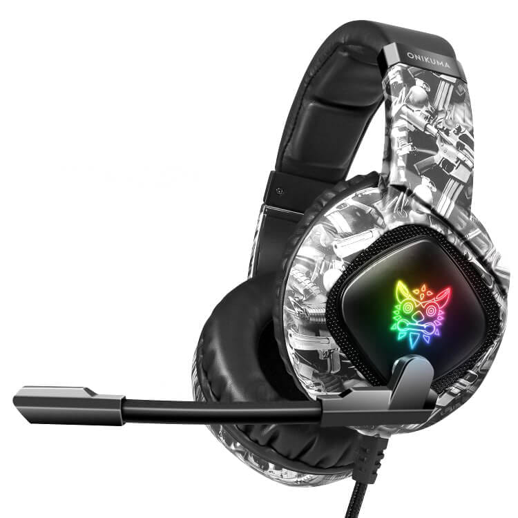 หูฟังเกมมิ่ง ONIKUMA K19 GAMING HEADSET - ลายพลางสีเทา_1